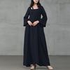 Women Autumn Retro Square Neck Maxi Dress, Long Flare Sleeve Loose Fit National Style Big Swing Hem Casual Long Dress