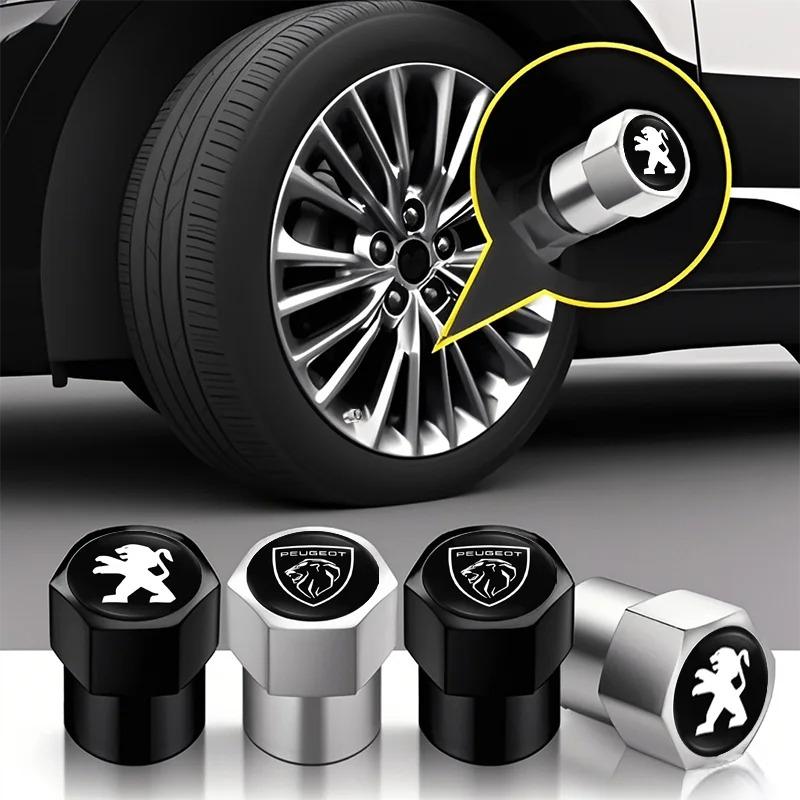 Alloy Tire Valve Cap Keychain Wheel Dust Proof Cover Car Accessory For Peugeot 208 2008 308 3008 408 508 4008 5008 206 307 RCZ