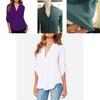 Stylish Women's Casual Long Sleeve V-neck T-shirt Pullover Tunic Blouse Options