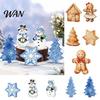 Handcrafted Wooden Christmas Figures 5Pcs/Set Gingerbread Man Tabletop Decor, Vintage Cookie Home Decor Accessories Shaped Ornament for Mantel,