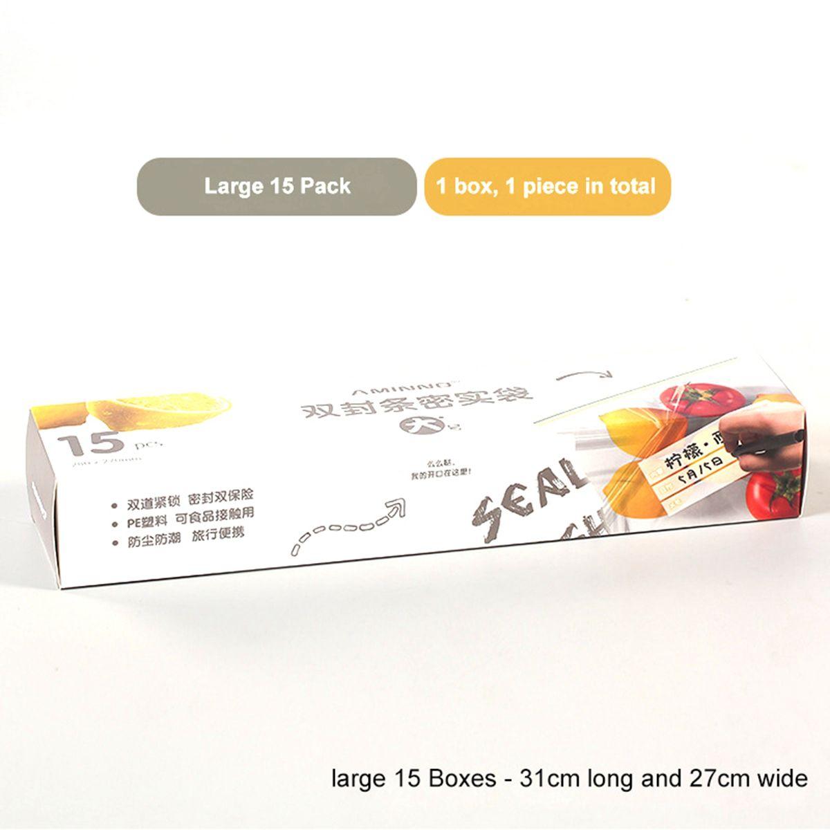 

Fruit Zipper Freezing Sealed Kitchen Keeping-fresh Bag Fridge Organizer Food Container Storage Bags L - 15pcs