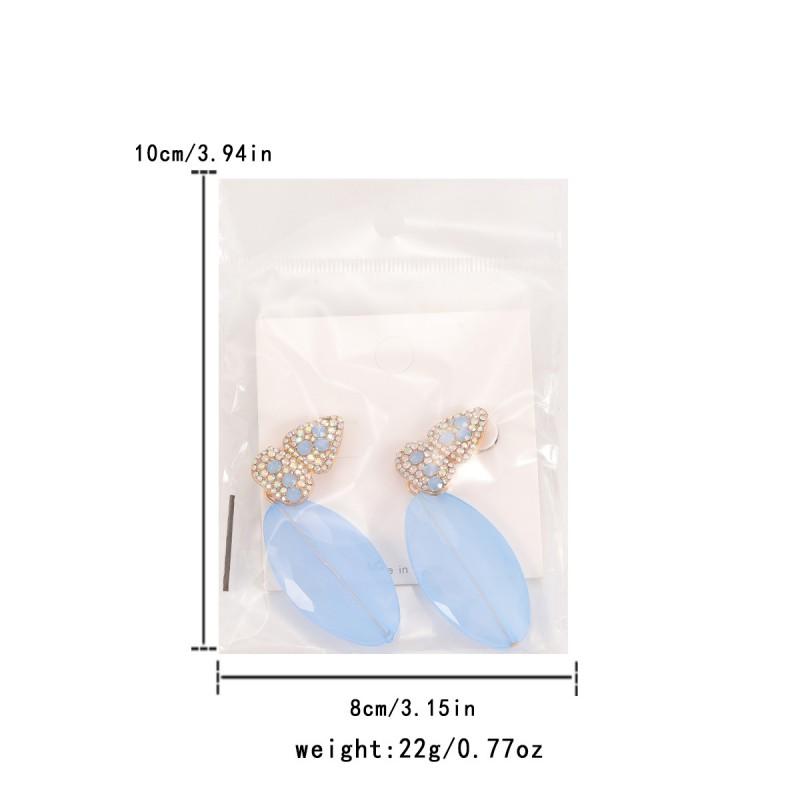 Geometric Layered Drop Earrings With Rhinestone Accents Bold Statement Jewelry Women Blue Green Pink Purple
