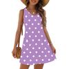 Women's Fashion Casual Summer Cupless Bag V-neck Vintage Color Block Stitching Print Dress Beach Sundress