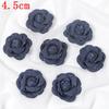 3/5Pcs 3.5/4.5/5/7/7.5CM Denim Artificial Blue Fabric Camellia Flower for Wedding Decor Women Handmade Cloth Corsage Accessory