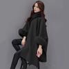 Lady Winter Cape Coat Dolman-ärmar Tjock Sjal Lös Stativkrage Enstaka färger Fuskpälsdekor Varma dagliga klädsel Arbete Utomhus Poncho