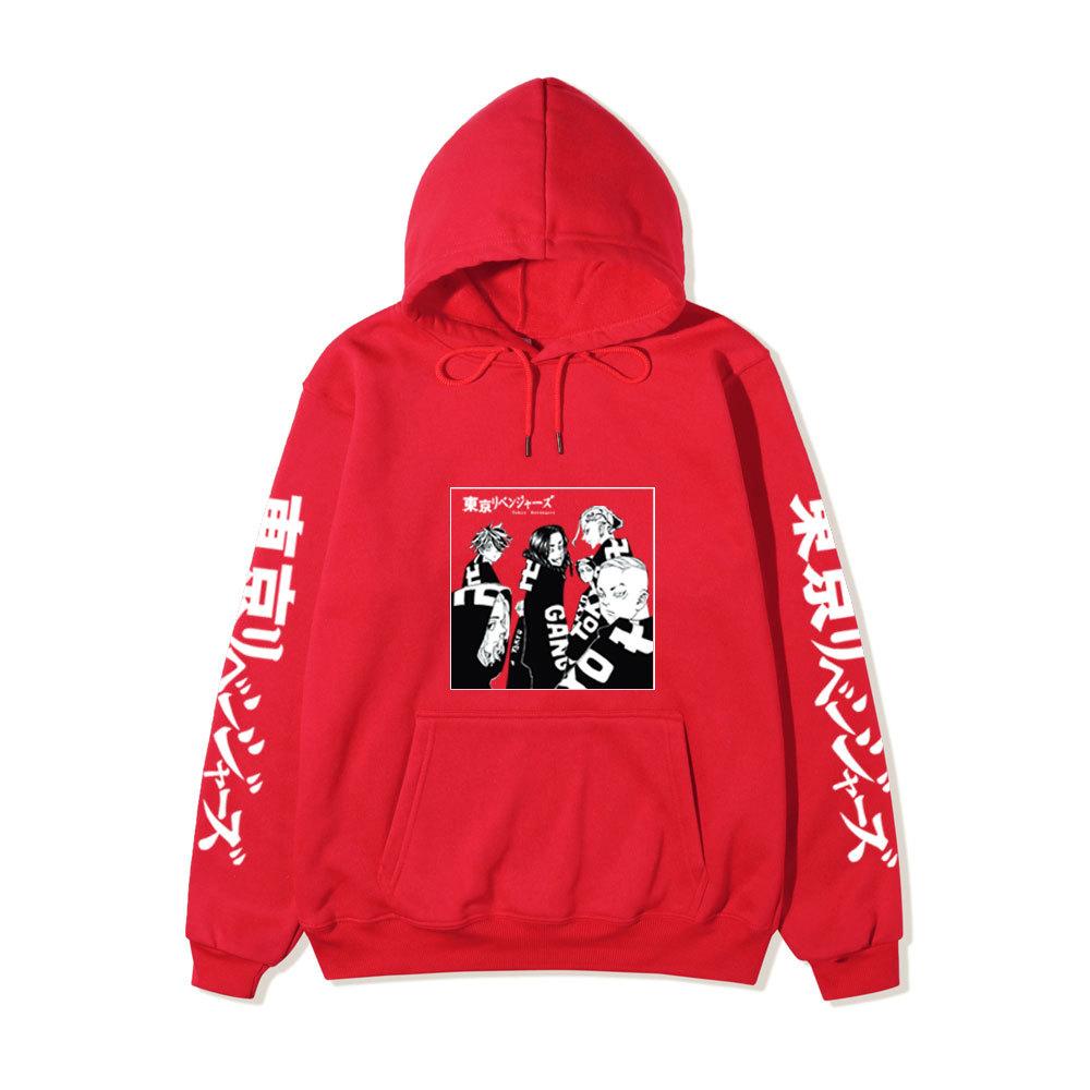 Tokyo Revengers Gang Group Unisex Fleece Hoodie Autumn Winter Black White Manga Print Long Sleeve Anime Pullover Sweatshirt