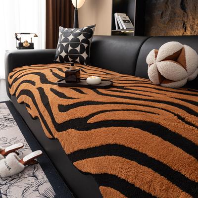 Shu Cotton Lint Leopard Print Thickened Plush Sofa Cushion  Autumn And Winter New Non-Slip Sofa Cover Leather Sofa Seat Cushion