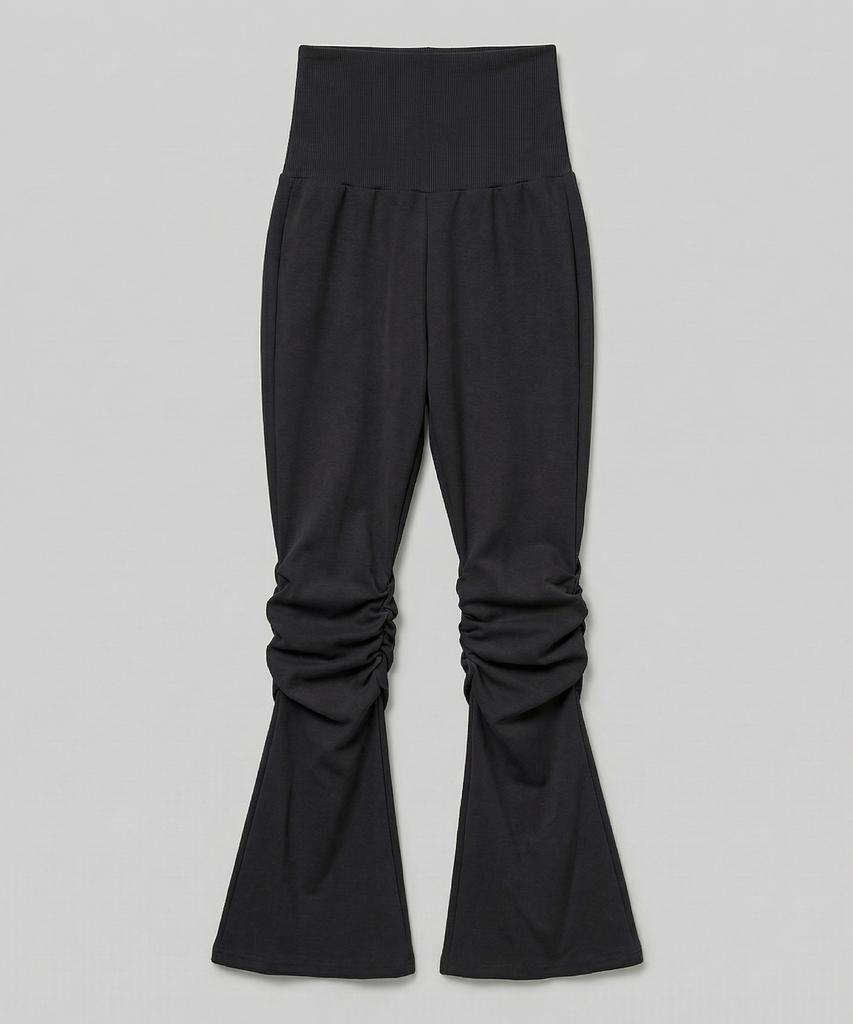 CHICKS Unfold Shirred Bootcut Pants Light Grey