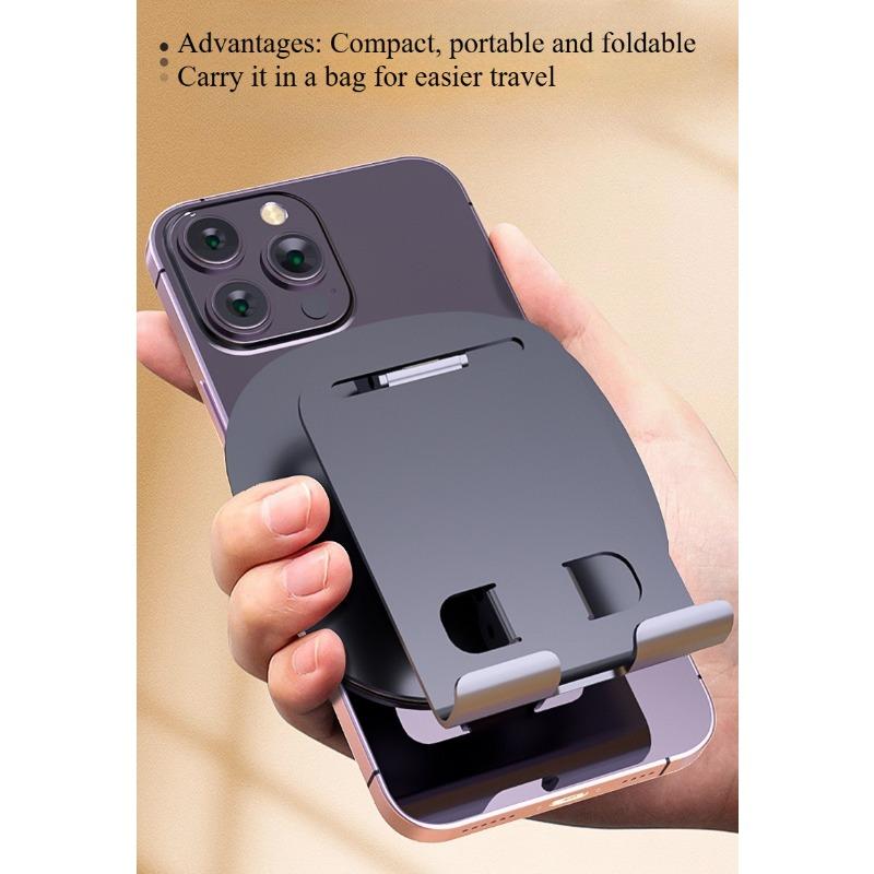 1PC all-metal 360-degree rotating mobile phone holder desktop universal bracket folding