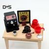 Mini-Puppenhaus-Kaffeemaschinen-Set, Modell, Miniaturmöbel, Kaffeetasse, Lagerregal, Simulationsdekor, DIY-Spielzeug, Puppenhaus 1:12/1:Schranktisch im Maßstab 1:6