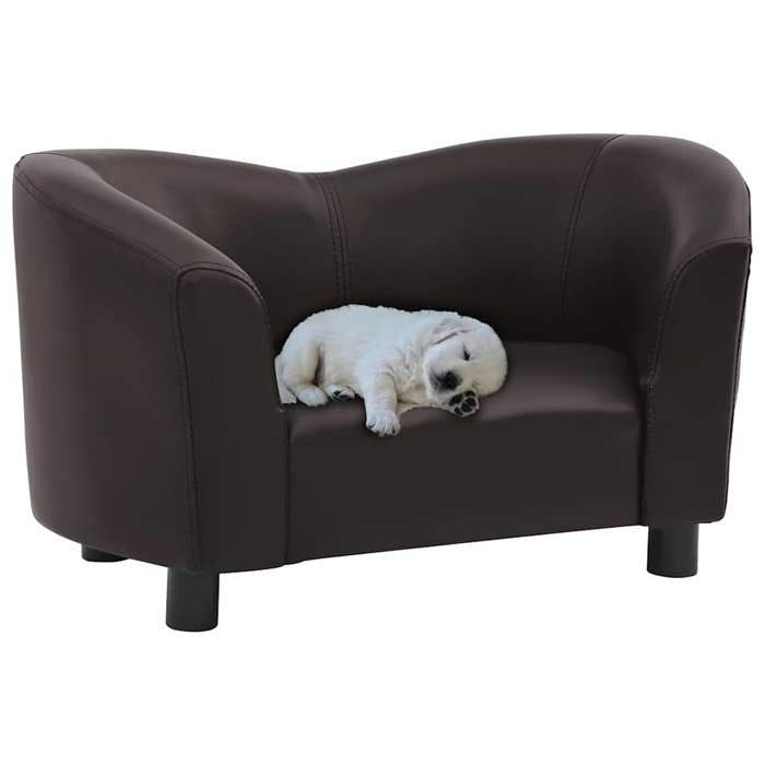 VidaXL Canapé pour Chien Marron 67x41x39 cm Similicuir Sofa pour Chat Animaux 170947