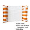 Inflatable PVC Float Recliner: Foldable Striped Swimming Bed