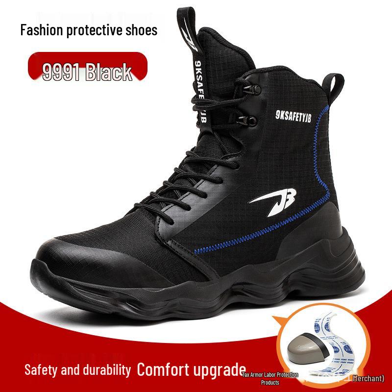 Men's Steel Toe Safety Shoes: High-Top, Ankle Support, Anti-Smash, Puncture-Resistant, Comfortable, Wear-Resistant