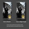 Black Cat Star Pattern Magnetic Glass Phone Case Suitable for Samsung for Galaxy S26 S25 S24 S22 S21 S20FE Ultra Plus5GAnti Drop