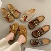 Retro and literary Korean lace-up cool slippers 2025 summer new versatile cool slippers versatile thick-bottomed cool slippers