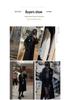Women's Elegant Black Mid-Length Trench Coat - 2025 Autumn Korean Style for Students