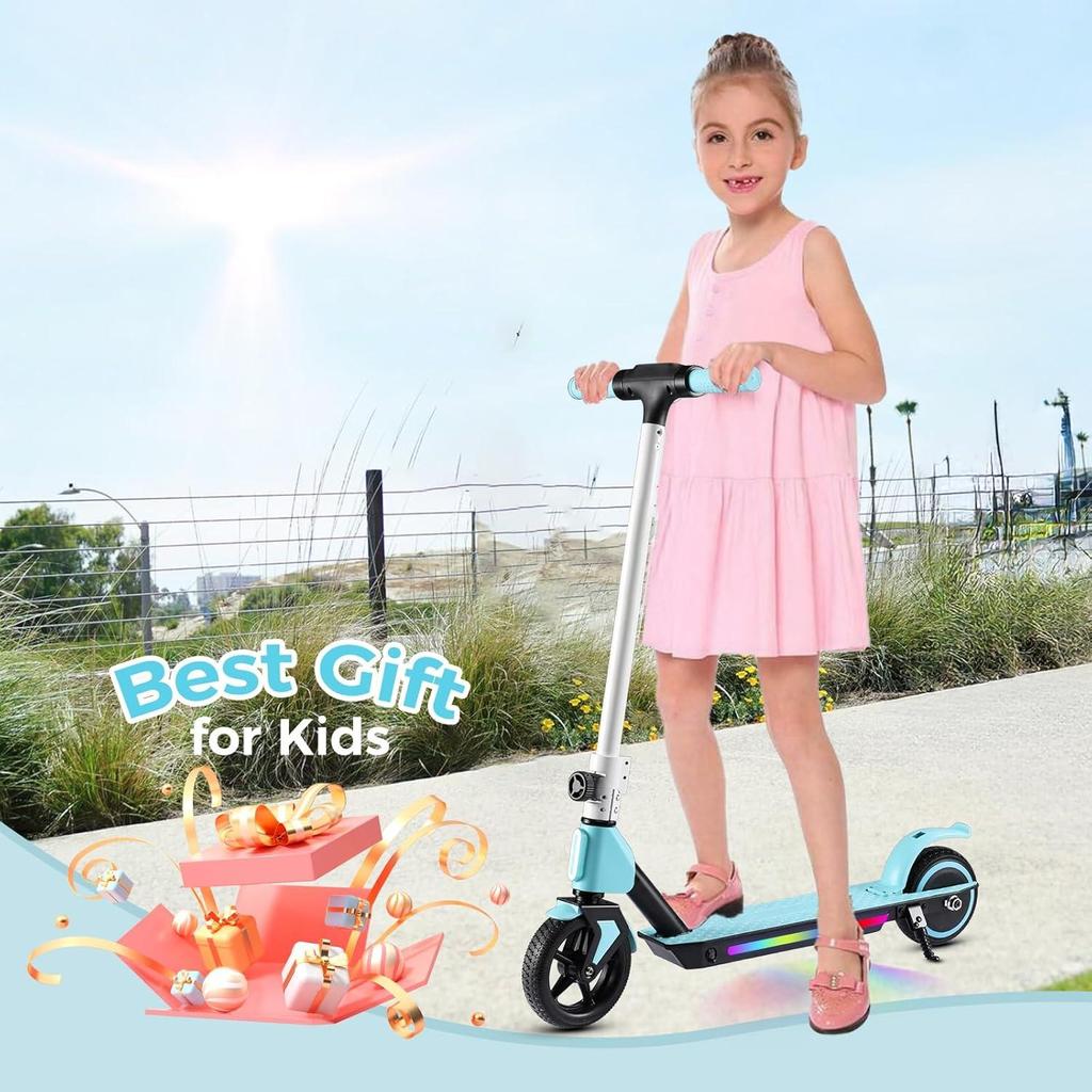 Elektroroller, Kinderroller, 130W Motor, 24V 2,5Ah Akku, 6,5" Reifen, Maximale Reichweite 8 KM, Maximal 14 KM/H, LED-Display, Faltbarer Elektroroller Kinder