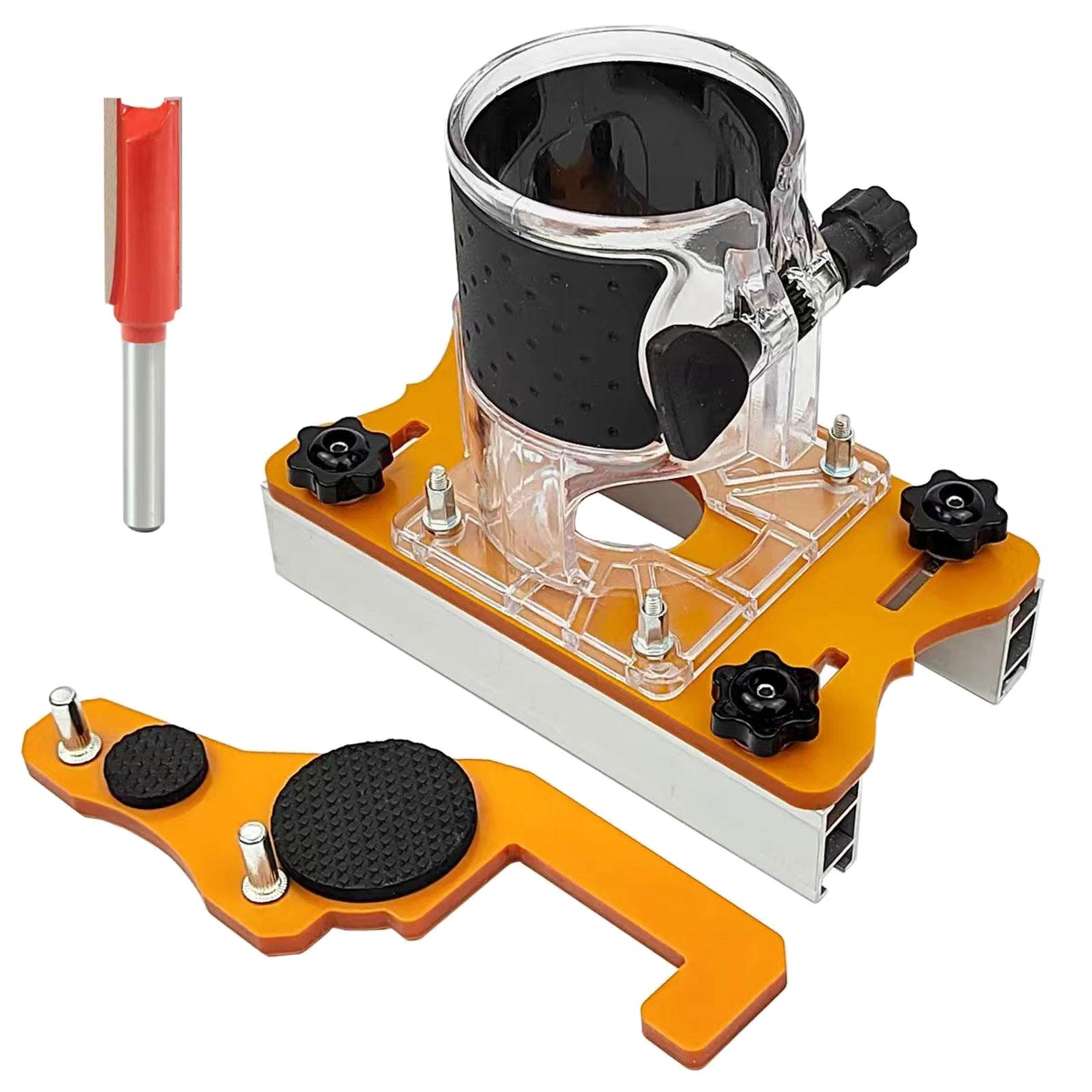 

2 в 1 основание фрезера по дереву, основание фрезерного инструмента для обрезки по дереву, алюминиевое основание фрезера с ручками по дереву, кронштейн для прорезки пазов на 65 мм