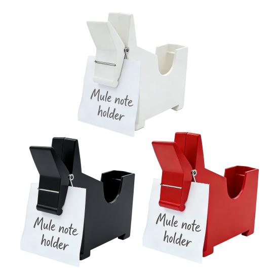 Horse Memo Pad Dispenser Desktop Plastic Standing Horse Note Pad Clip Multi-Purpose Business Card Box for School Office Home