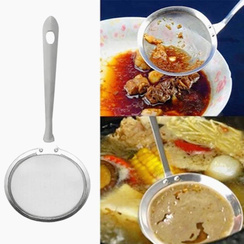 10cm Hot Pot Filter Soup Spoon Kitchen Filter Spoon Hot Pot Filter Stainless Steel Fine Mesh Oil Pot Strainer Ladle Skimmer Oval