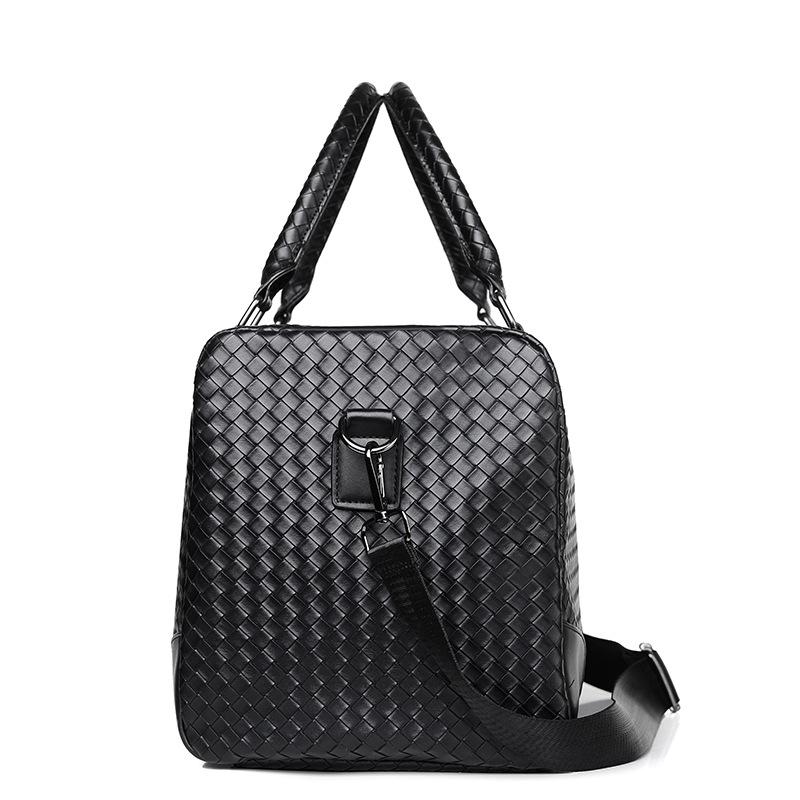 New men's hand-held woven bag, horizontal business men's bag, casual single room oblique span briefcase, simple