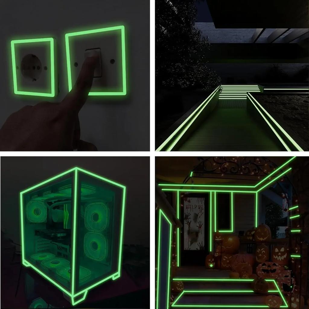 Fishing Tool Self Adhesive Green Luminous Tape Glow In The Dark Stickers Stage Decorative Fluorescent Tape Warning Stickers