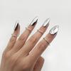 Pack Of 5 Edgy Metal Nail Rings Hypoallergenic Alloy Finger Jewelry For Trendy Fashion Statements And Bold Everyday Looks