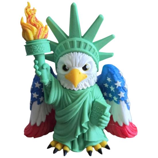 Funny Eagle GoddessStatue 3D Printed Goddess Ornament, American Flag Wings Statue, Feather Texture Art And Statue of Liberty Figurine for Home Office