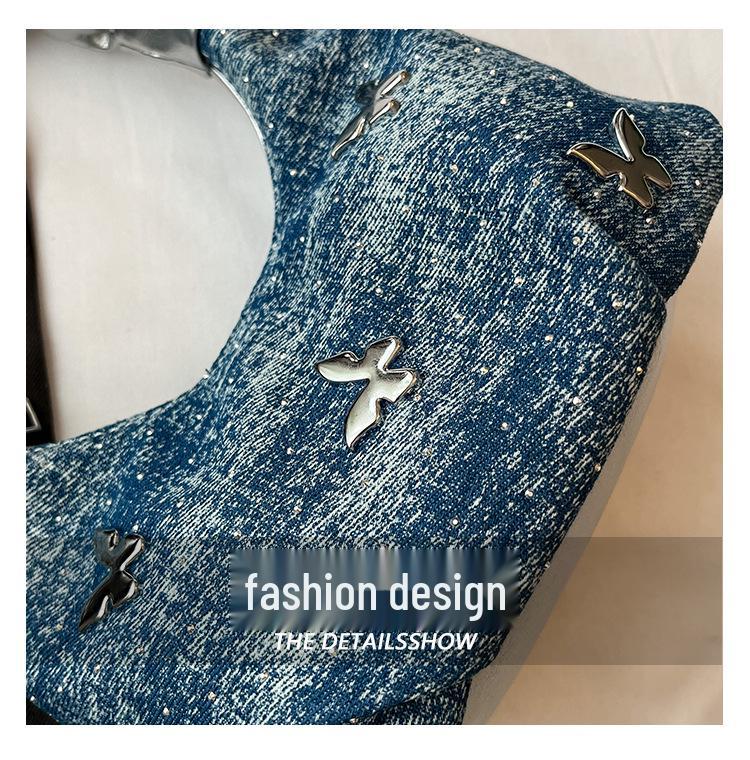 2025 Summer Denim Bow Handbag - Stylish Crossbody & Shoulder Bag