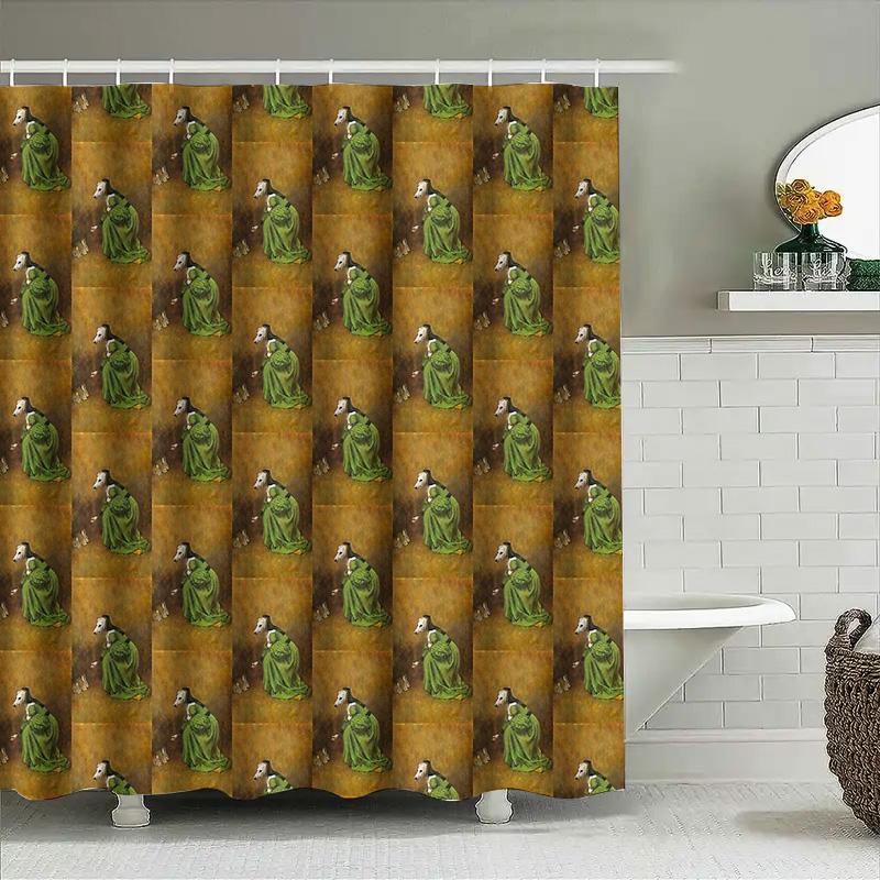 Bathroom Shower Curtain Vintage Floral Waterproof Fabric Decor For Home Spa Hotel