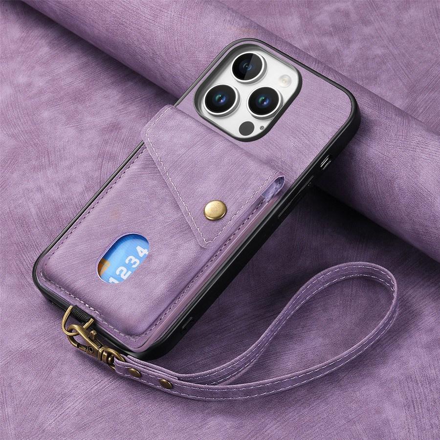 Náramkové pouzdro na peněženku pro iPhone Samsung Xiaomi Google PU kožený stojánek Držák na karty Sloty na telefon Kryt