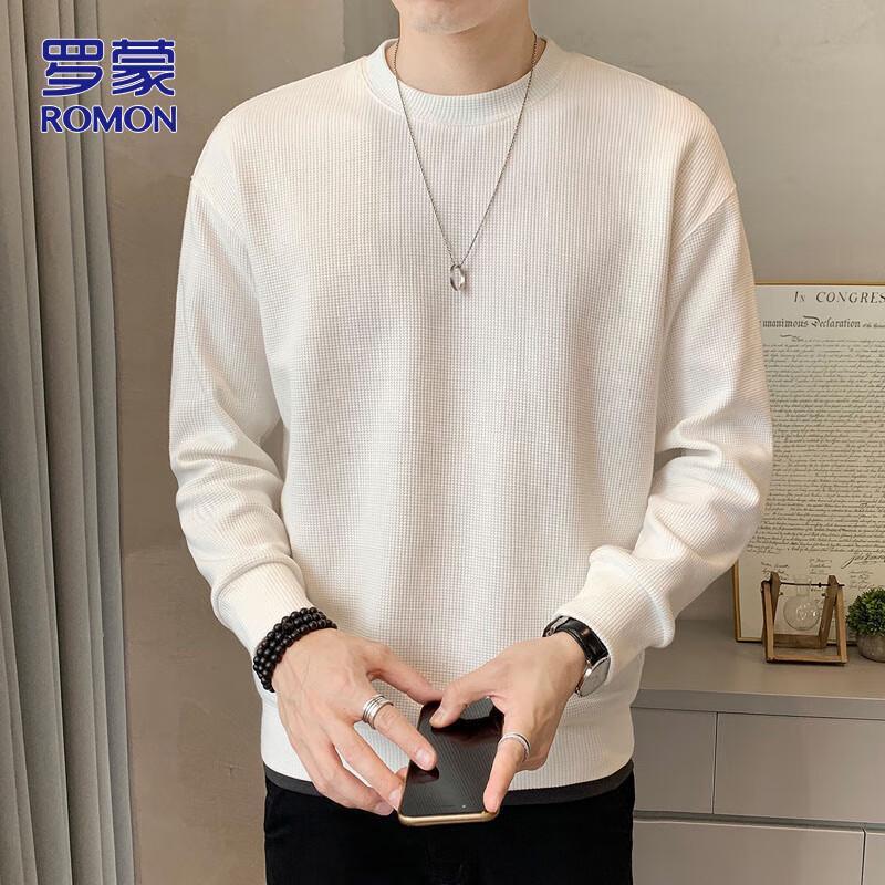ROMON Men's Heavyweight Casual Long-Sleeve Crew Neck Sweatshirt
