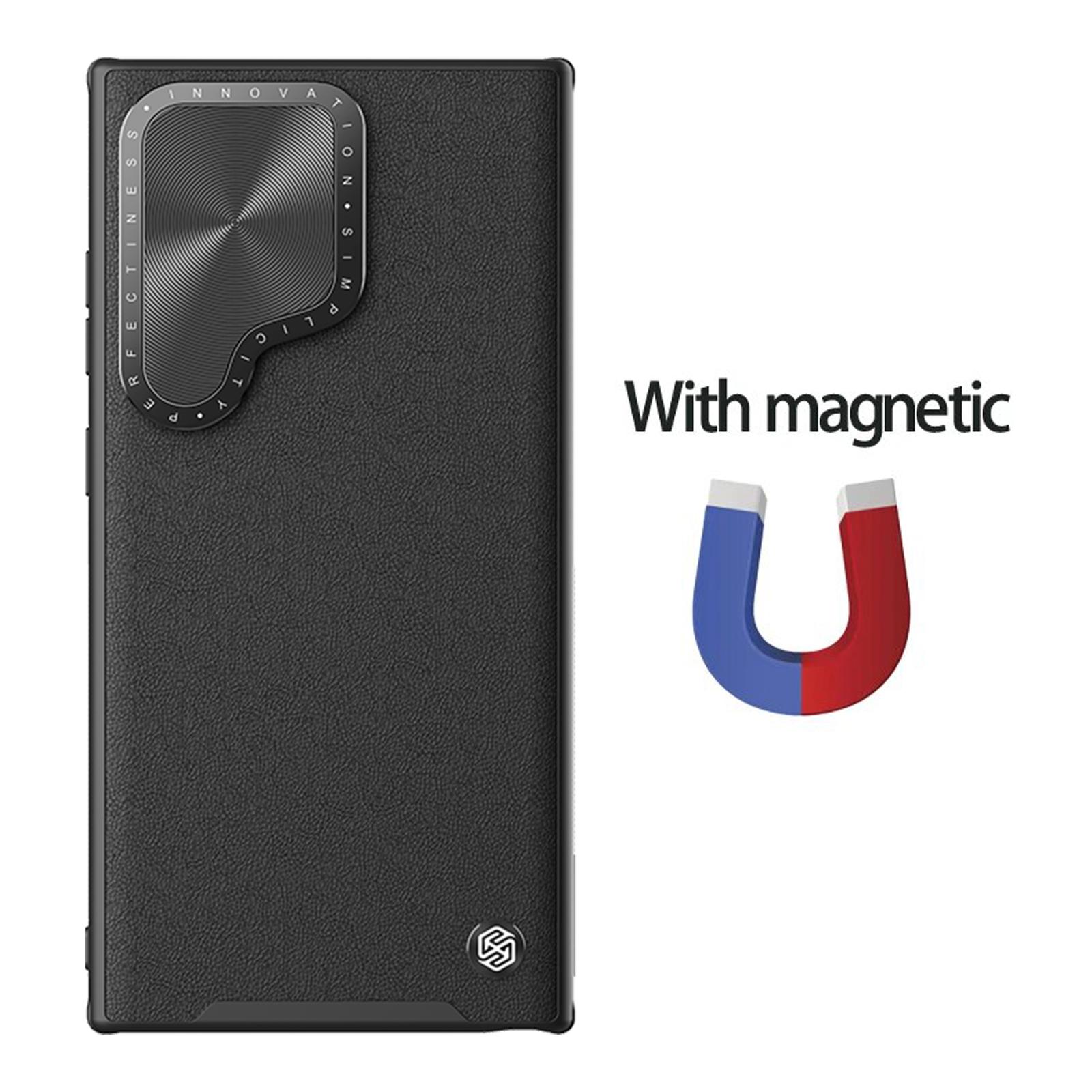 NILLKIN для Samsung Galaxy S24 Ultra чехол для телефона CamShield Prop кожаный магнитный чехол защитная задняя крышка для камеры Magnetic Black