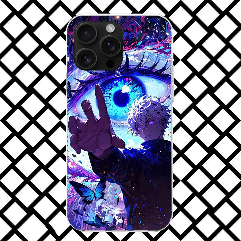 Kaisen J-Jujutsu Gojo Satoru Handyhülle für iPhone 17 Air 16 16E 15 14 Plus 13 Mini 12 11 Pro Max 7 8 + SE 2020 Weiche Hülle Funda