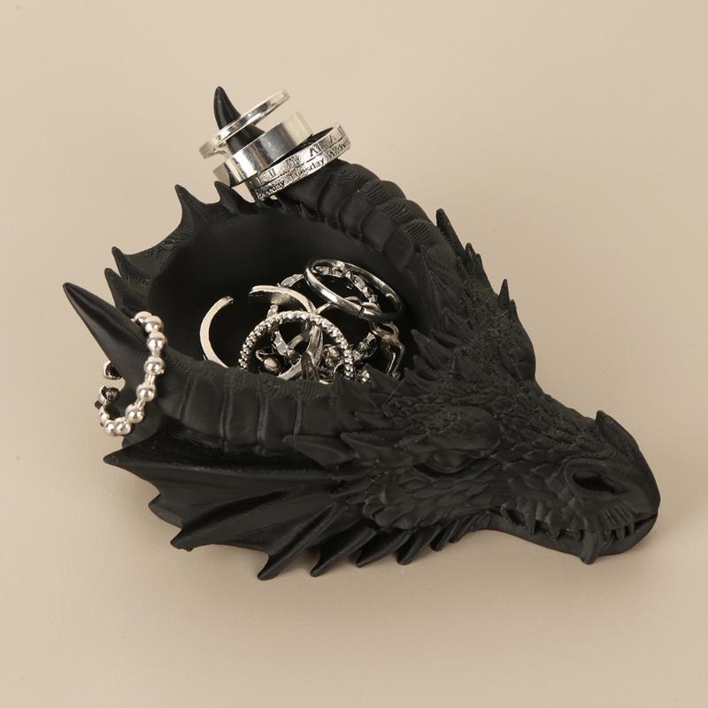 Dragon Head Storage Tray Gothic Jewelry Display Unique Storage Rack Fantasy Ornament for Bedroom Desk Home