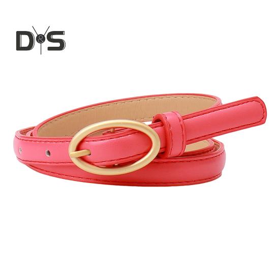 

Женский ремень с металлической овальной пряжкой, декором и несколькими отверстиями, регулируемая длина, пояс из искусственной кожи, аксессуар для рубашки или свитера арбуз красный