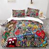 Set Copripiumino Graffiti King Set Biancheria da Letto Microfibra Hip Hop Moderno Street Art Copripiumino Per Bambini Ragazzi Decorazione Camera da Letto Giovani
