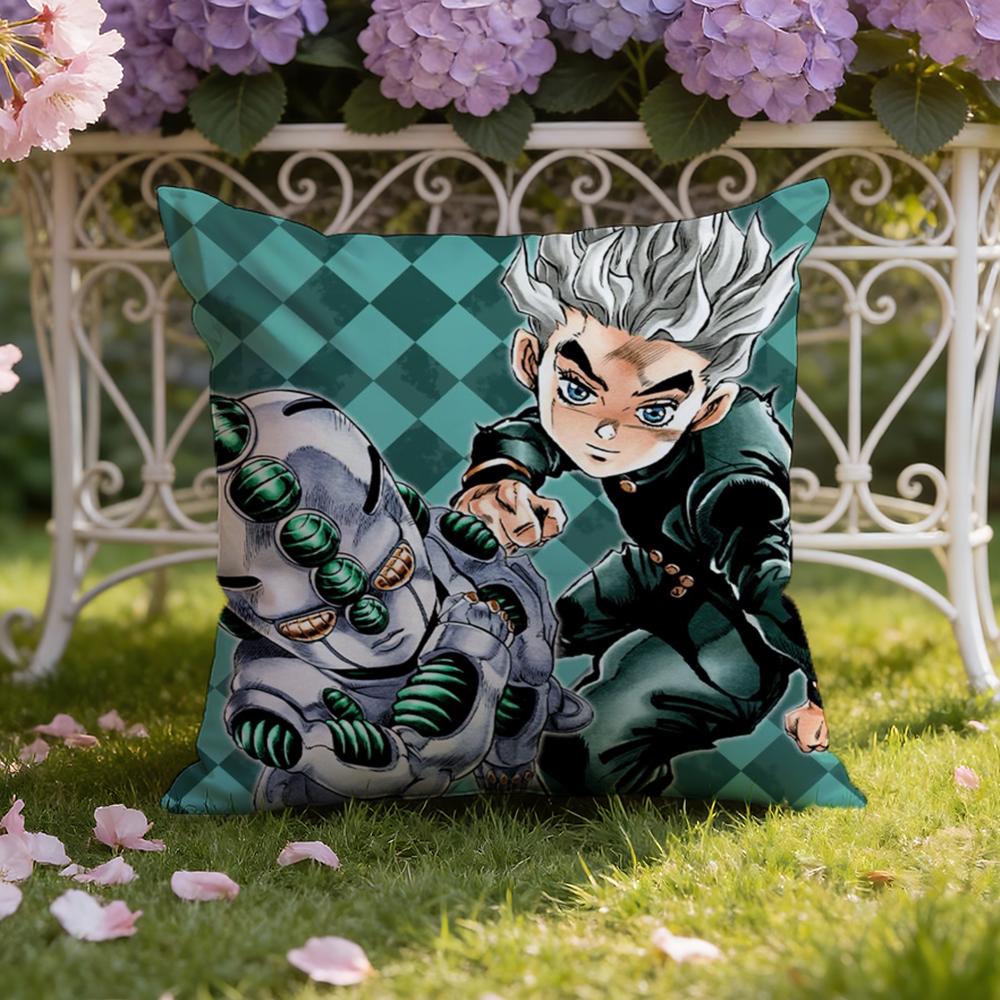 J-JoJo's B-Bizarre Adventure Cushion Cover Home & Car Dual-Scene Pillow Cover: Reversible for Premium Comfort
