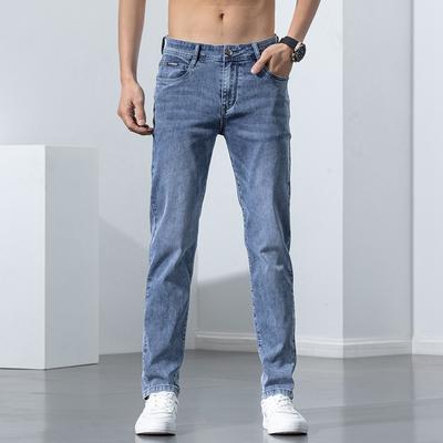 Jean Slim extensible pour hommes nouveau printemps mode décontracté coton Denim pantalon ajusté pantalon masculin