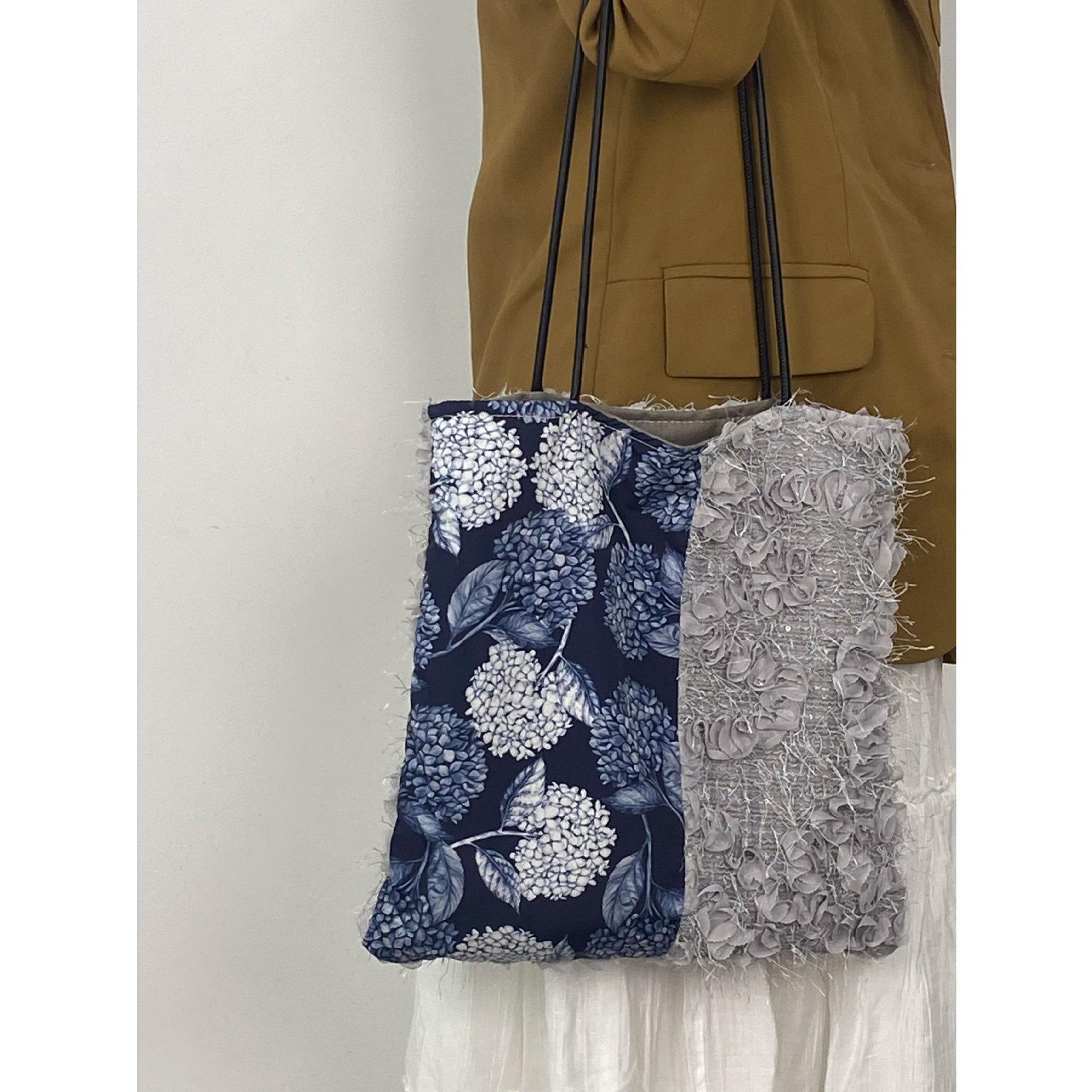 

Осень и зима холщовая гортензия кружевная бахрома нишевый дизайн сумка высококлассная сумка-тоут через плечо ленивый ветер женщина-коммутер