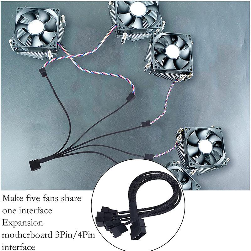 4-Pin Molex to 1/2/3/4/5 X 3 Pin / 4 Pin PMW 12V PC Case Computer Cooler Cooling Fan Splitter Y Power Adapter Cable