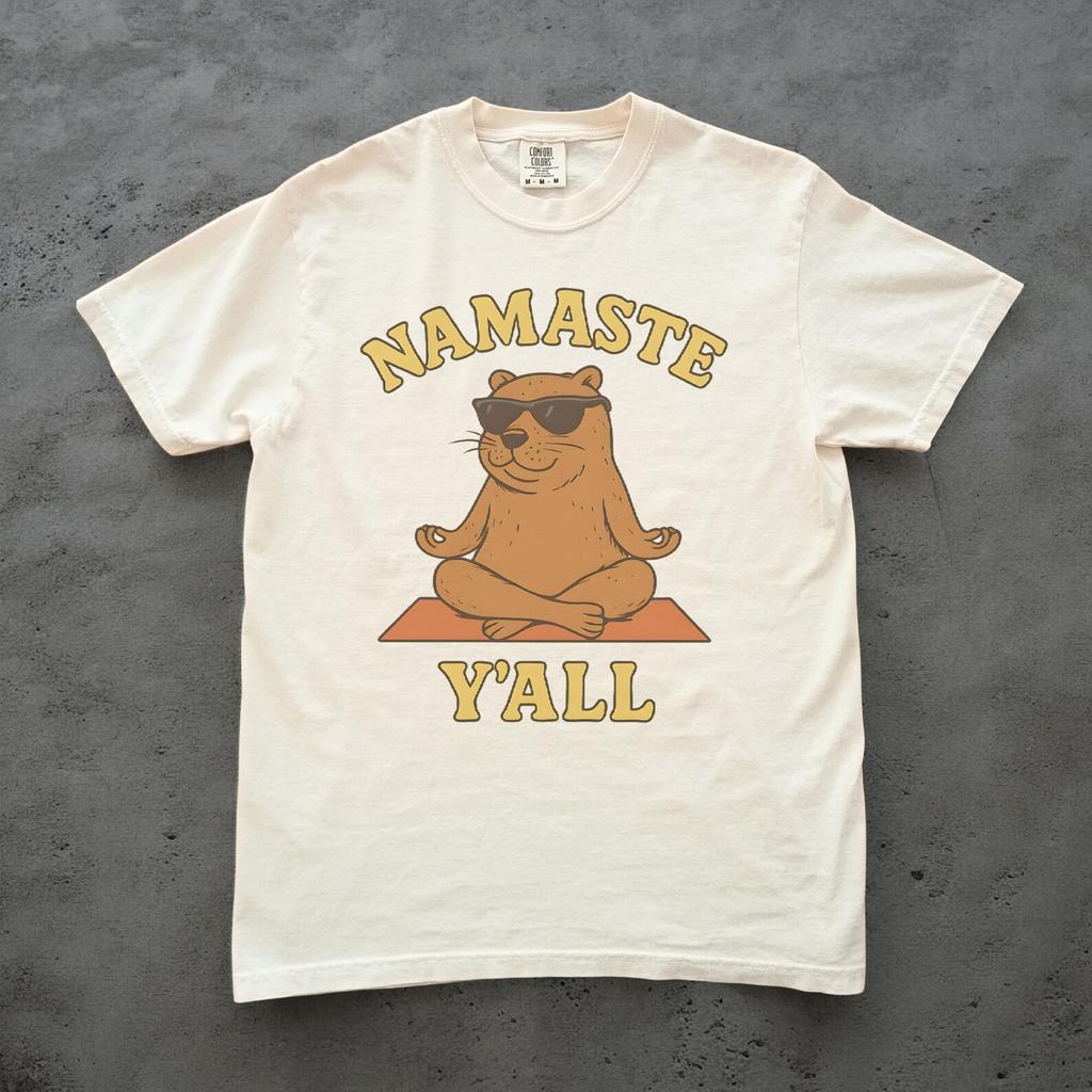 Namaste Y'all Otter Shirt, Funny Yoga Shirt Unisex, Comfort Colors Tee, Otter Lover Gift, Funny Animal Shirt, Meditation Tee, Namaste Tee