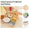 Drum Set, Wooden Percussion Instruments Toy Set, Educational Muscil Toy, Birthday Gifts,  Halloween Christmas Gift