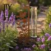 Accurate Rainfall Measuring Device Rain Gauge Outdoor, 7.8 Inch Gauges for Precipitation, Freeze Proof Stylish Garden Decoration Gauge, Vintage Flower