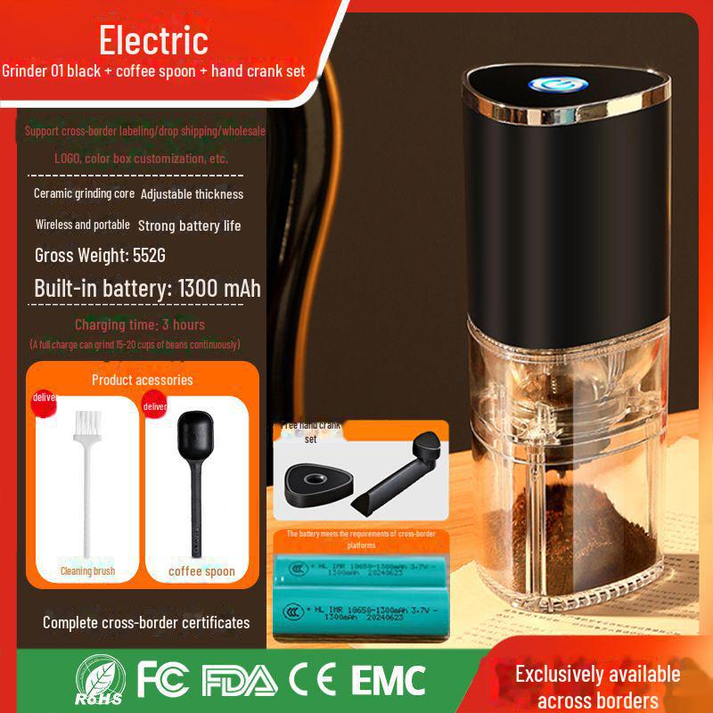 Portable Hand-Cranked Coffee Grinder for Home Use