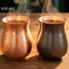 Handcrafted Pure Copper Vintage Coffee Mug,Home 350ml Tea Cup,Outdoor Camping Engraving Hammer Texture Cold Drink Cup Drinkware