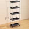 Bathroom Storage Rack With Wheels 3/4/5 Layer Rolling Utility Cart Bathroom Storage Organizer Multi-purpose Corner Shelf