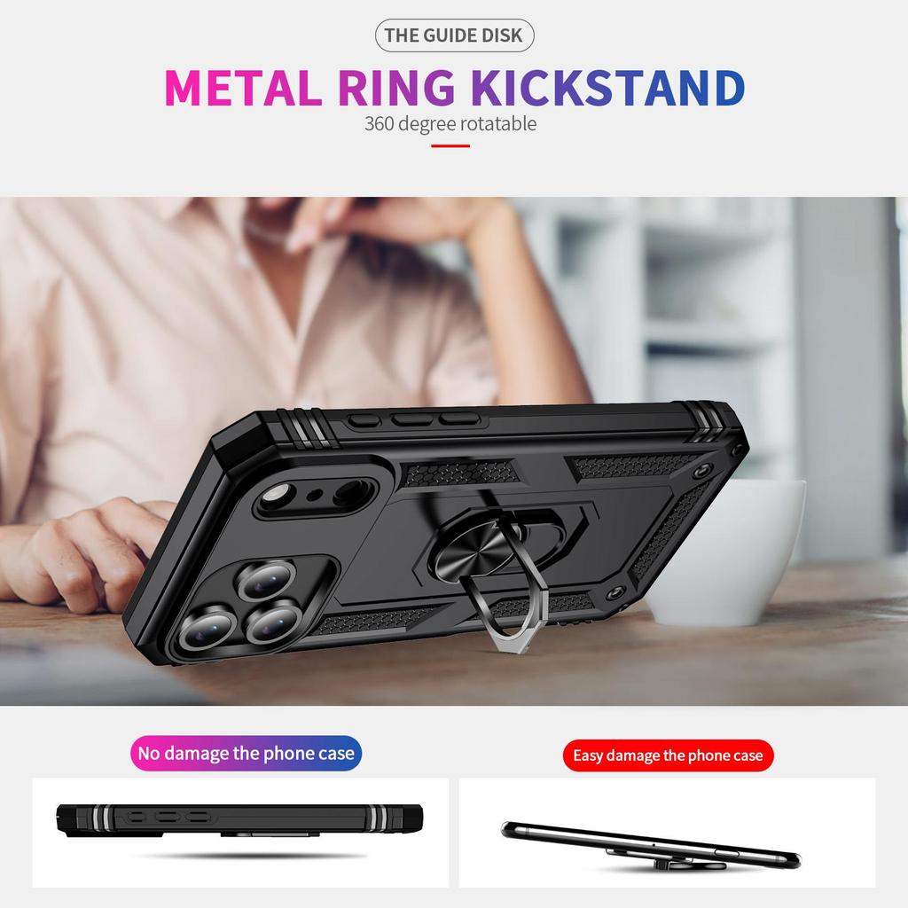 For iPhone 17 Promax 16 15 14 13 Pro Max Cases Phone Cover Shockproof Case Kickstand Ring Magnetic Cover