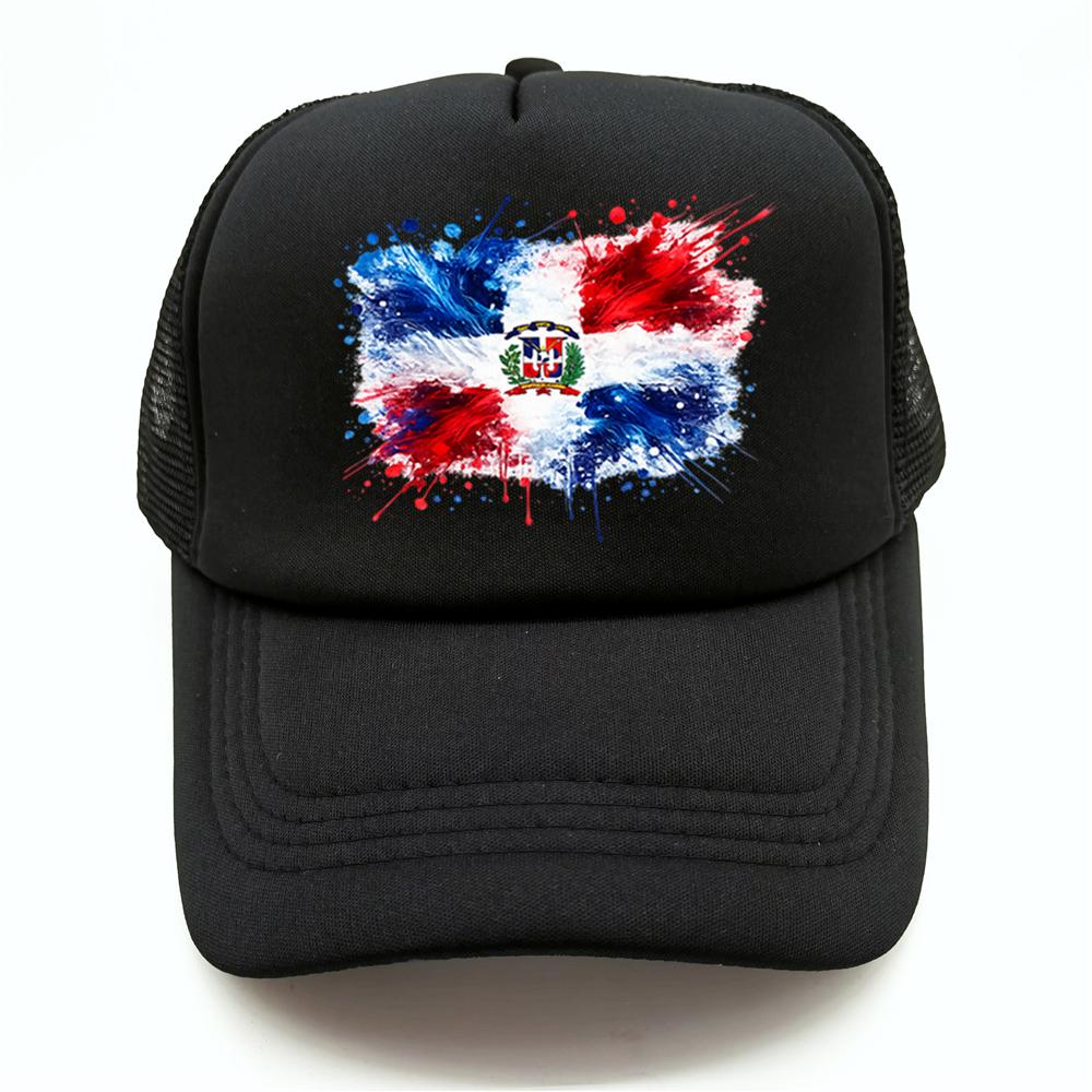 Dominican Republic Flag Baseball Cap Unisex Adjustable Mesh Hat Breathable DR Dominican Trucker Caps