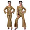 Women's 70s Retro Costume for Halloween Party Shiny Hippie Dress
